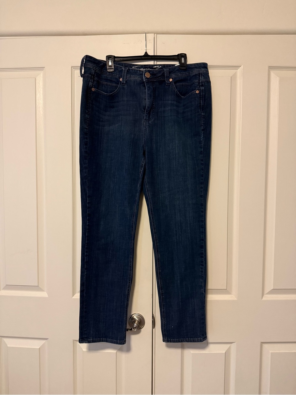 Seven7 Women High Rise Dark Blue Denim Jeans - Picture 2 of 9